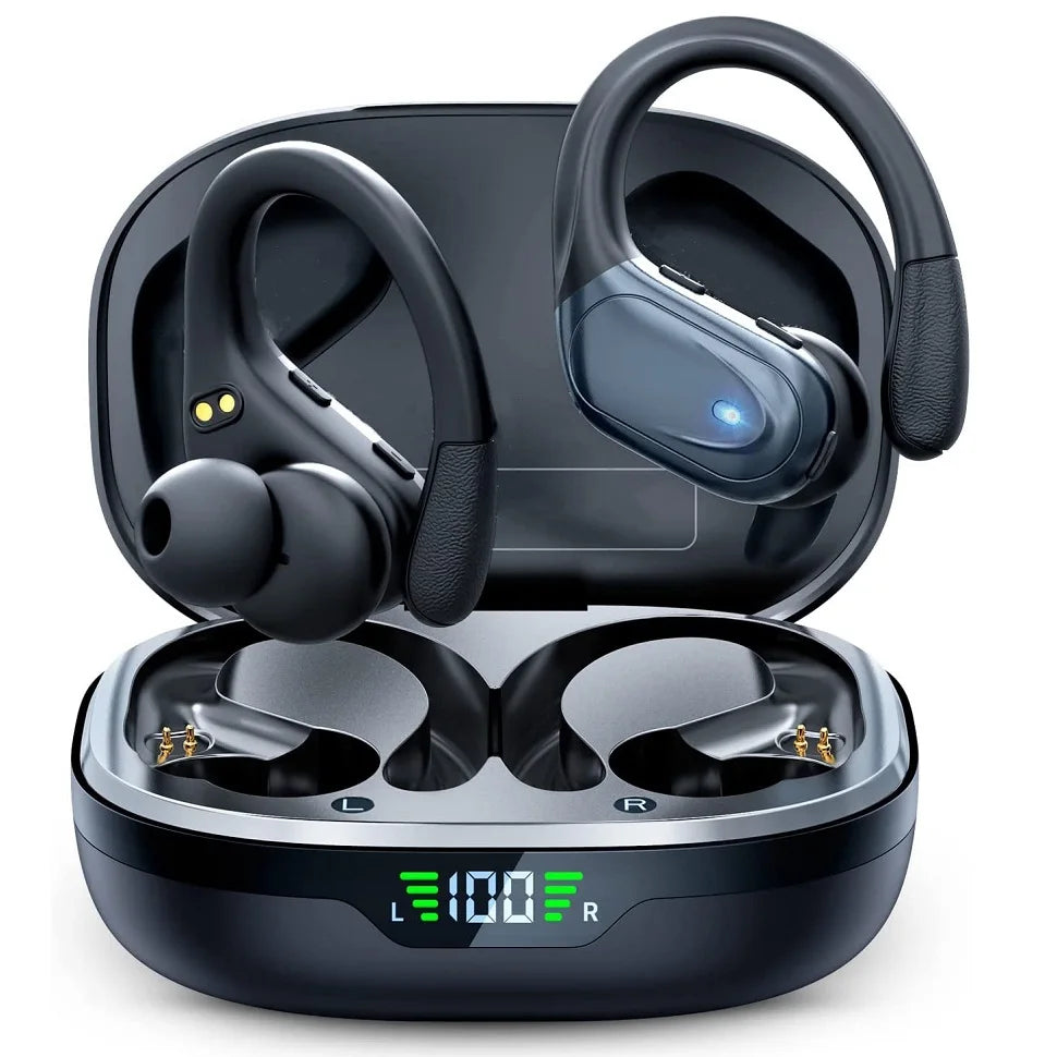 Auriculares Bluetooth 5.3 TWS Deportivos con Gancho y IPX6