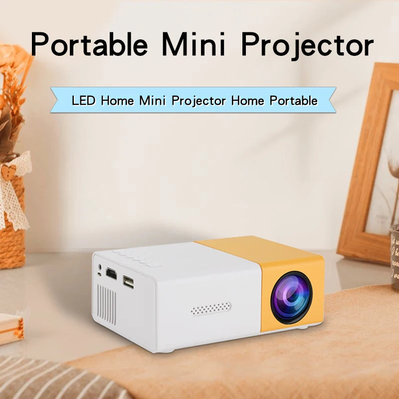 El mini proyector HD portátil YG300 es adecuado para proyectores domésticos, exteriores y portátiles, compatible con enlaces USB, HDMI y tarjetas SD