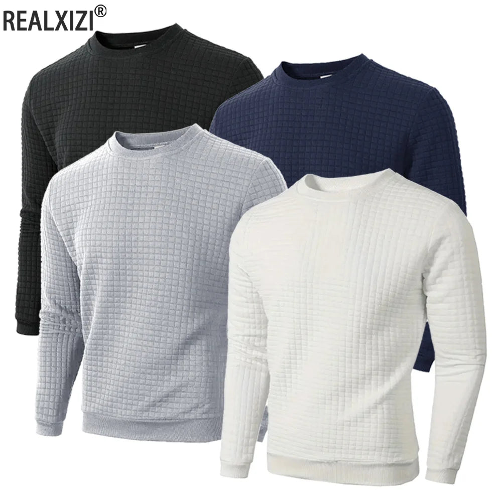 Suéter Jacquard de Cuello Redondo para Hombre - Manga Larga