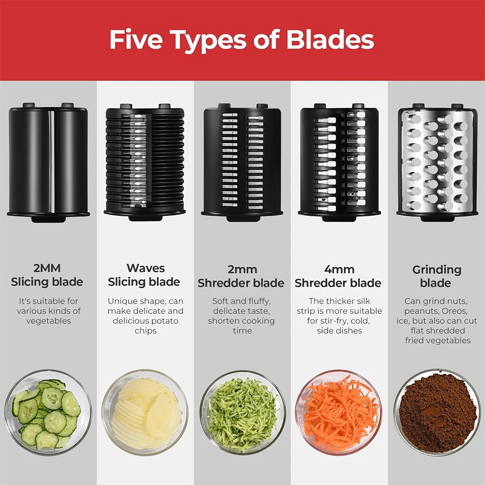 Rebanadora Eléctrica 5en1 para Verduras 250W