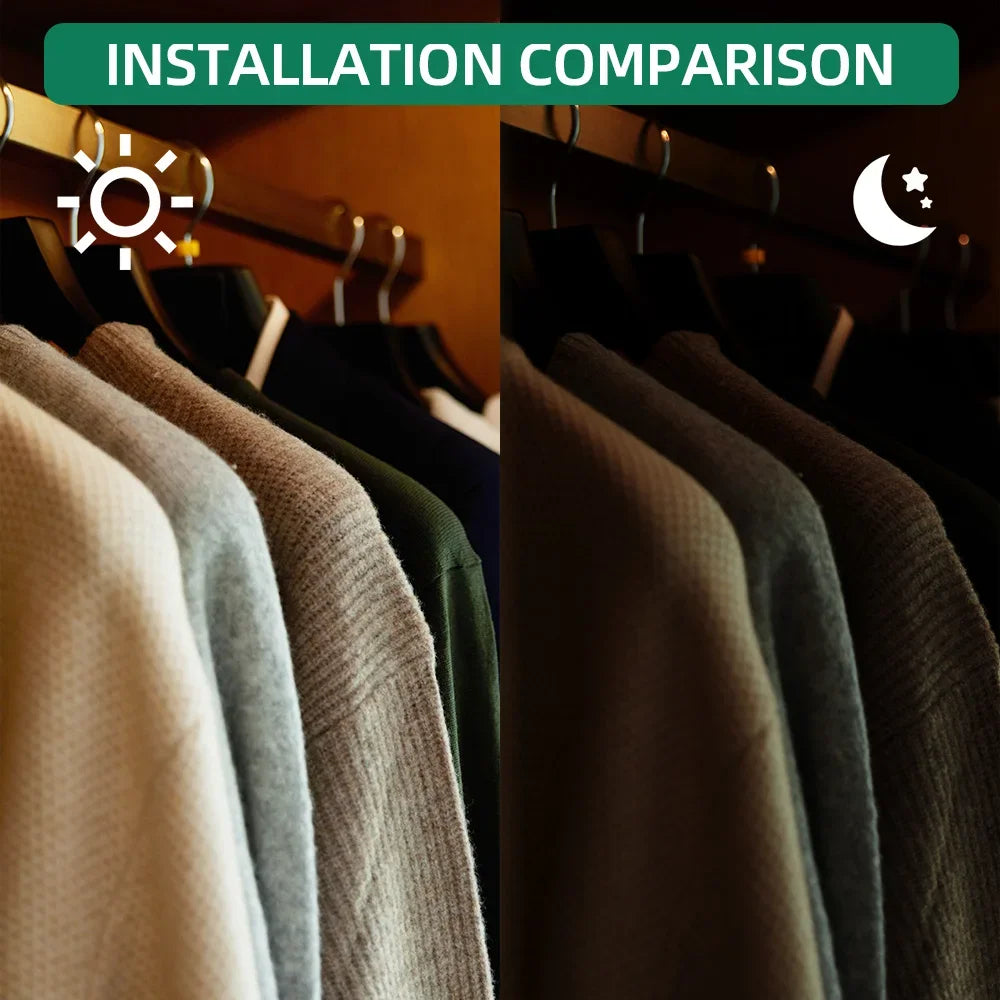 Luz LED para armario, lámpara con bisagra interior, luces universales con Sensor para puerta de armario, dormitorio, armario, cocina, luz nocturna