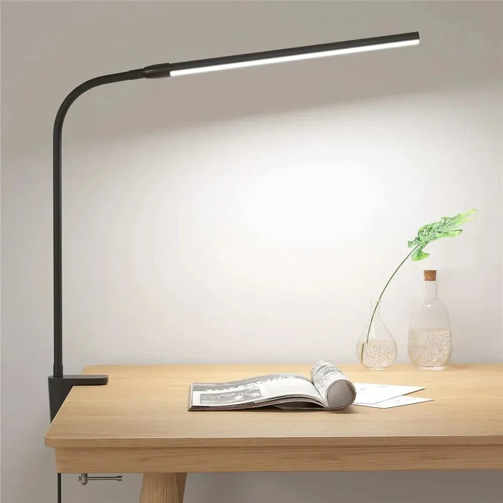 Lámpara de Escritorio LED de Doble Cabezal con Clip, Regulable, para Monitor de Computadora, Lámpara de Mesa para Arquitectos, para Oficina, Lectura