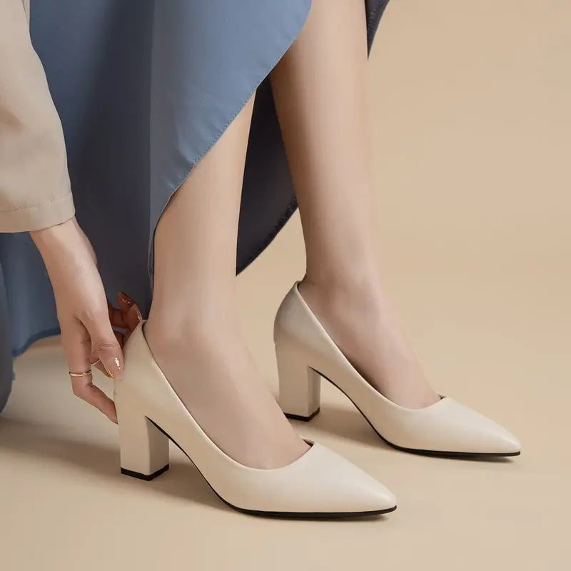 Zapatos de Tacón Fino Puntiagudo Charol para Mujer