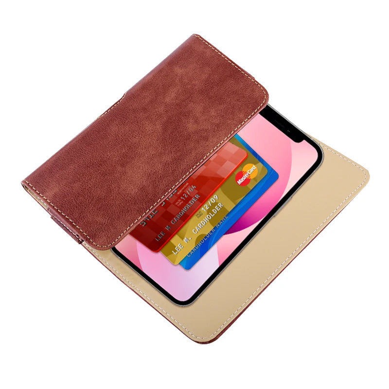 Funda Universal de Cuero para Teléfono con Clip para Cinturón