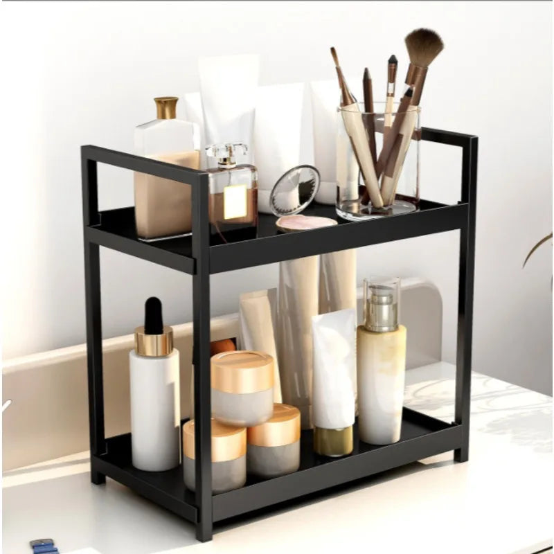Organizador de escritorio de dos niveles para cosméticos y perfumes
