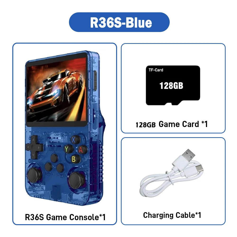 Consola de Juegos Retro R36S ARKOS, Pantalla IPS 3.5 Pulgadas, 64GB