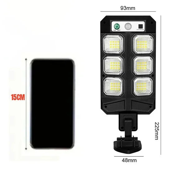 Lámpara Solar LED Exterior Súper Brillante con Sensor de Movimiento IP67