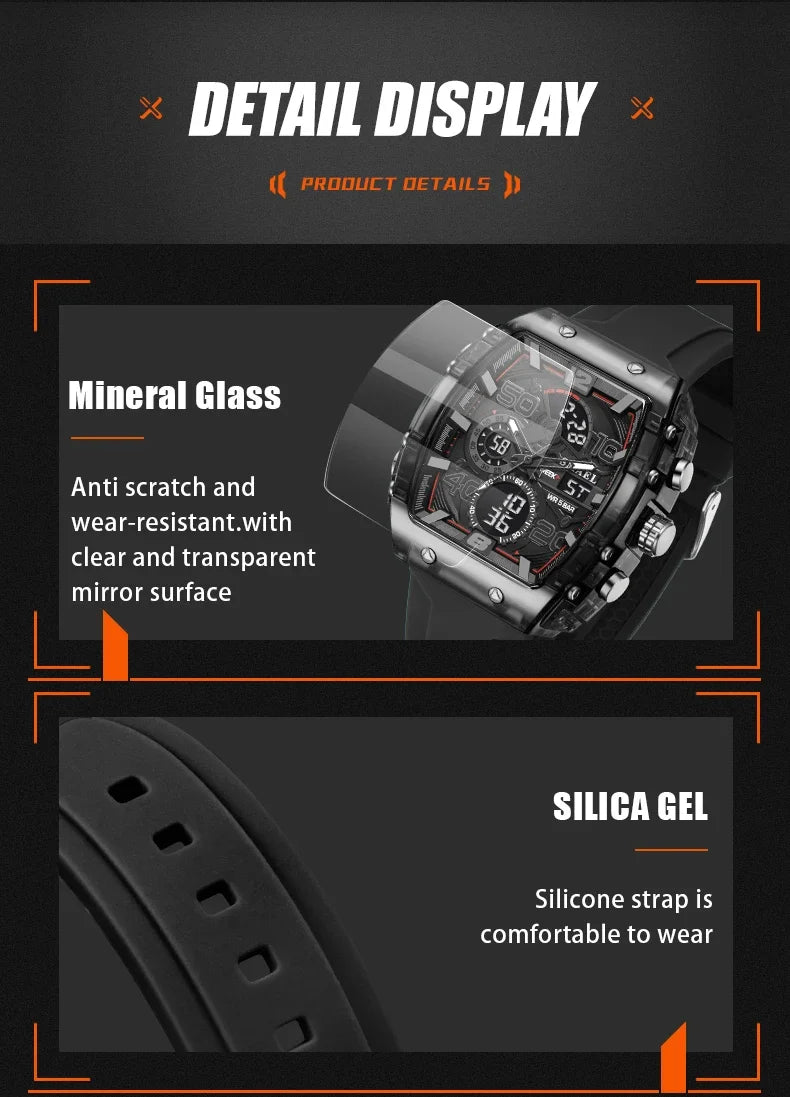 SMAEL 8109 nuevo reloj para hombre, deportivo multifuncional, resistente al agua hasta 50M, pantalla Dual, luz LED nocturna, reloj electrónico para estudiantes de ocio