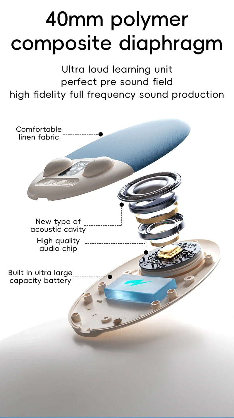 Auriculares Bluetooth 2 en 1 con Altavoz para Dormir de Lado