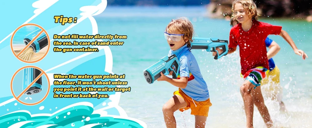 Pistola de Agua Eléctrica para Adultos, Potente Pistola de Agua Automática con Succión, Regalo de Verano, Juego para Playa, Piscina, Jardín, Diversión al Aire Libre
