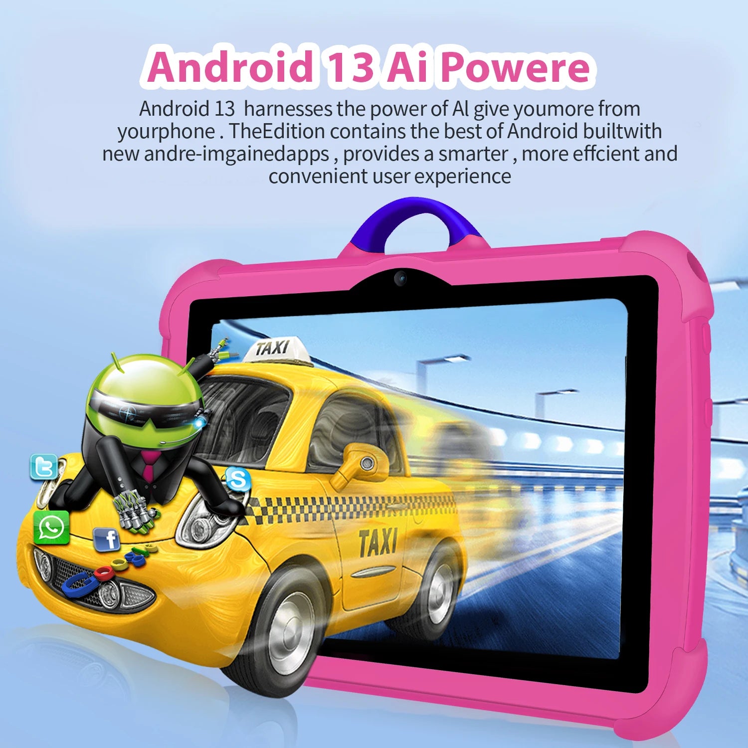 Tablet infantil de 7 pulgadas, Android 13, 5G WiFi, 4GB RAM y 64GB ROM