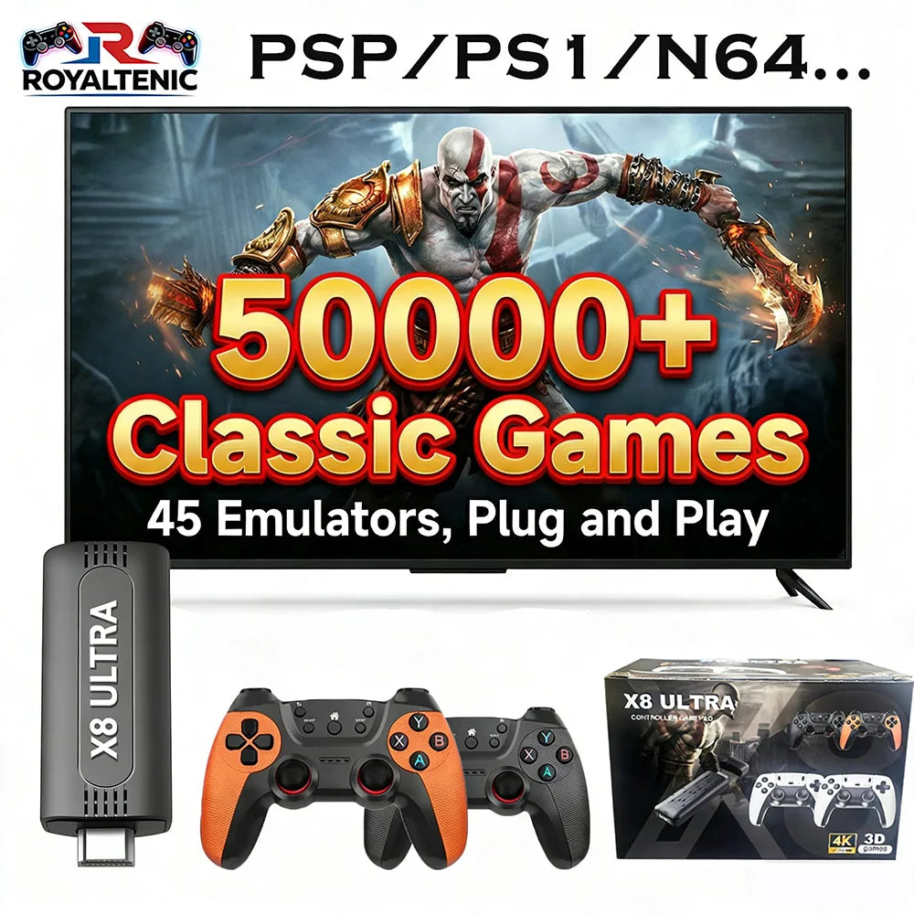Consola de juegos retro con más de 50000 juegos integrados para PSP/PS1/N64/MD, consola de juegos para TV HD 4K, reproductor de videojuegos portátil