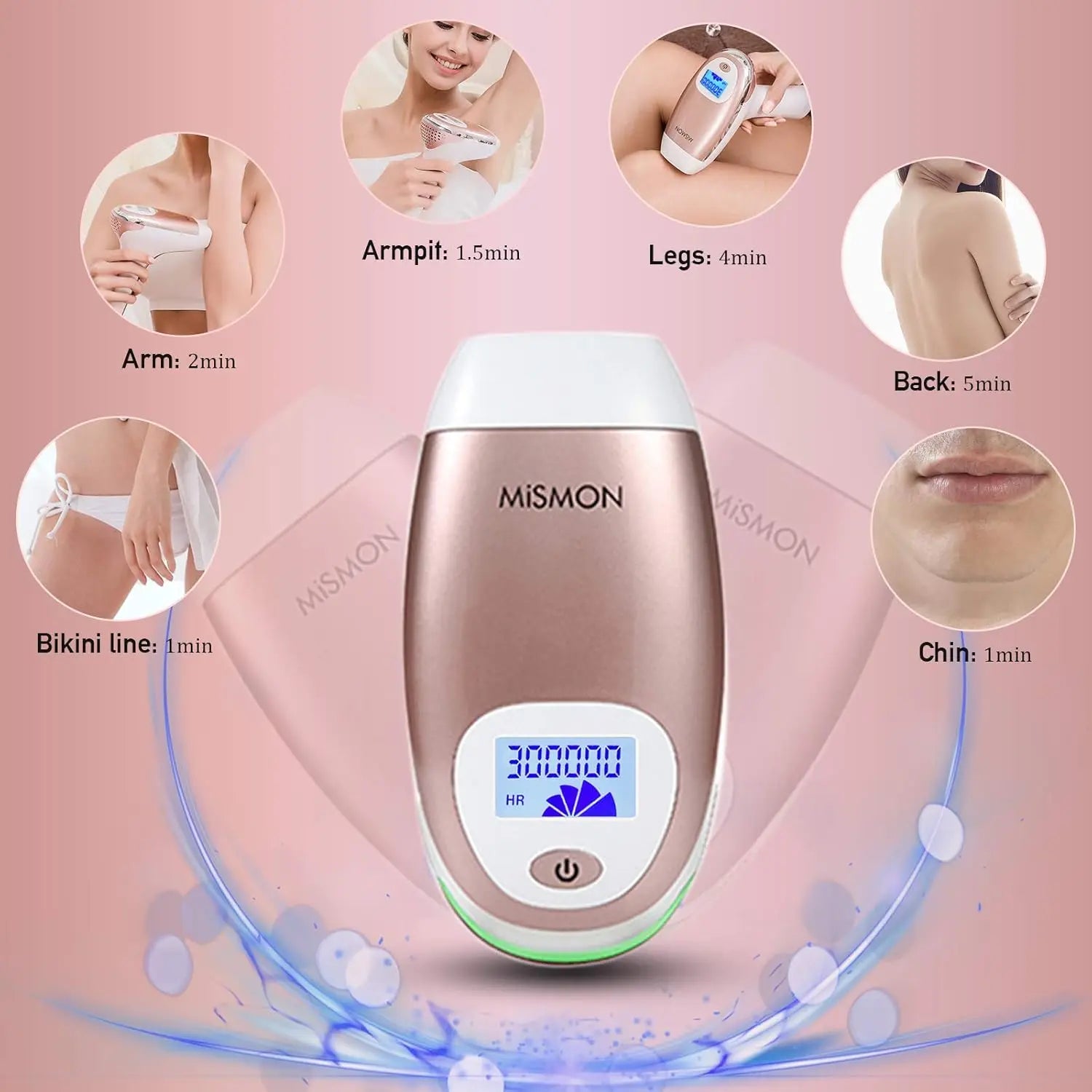 Dispositivo de depilación IPL, 300000 Flashes, depiladora láser permanente para mujeres y hombres, dispositivo de belleza para todo el cuerpo en casa