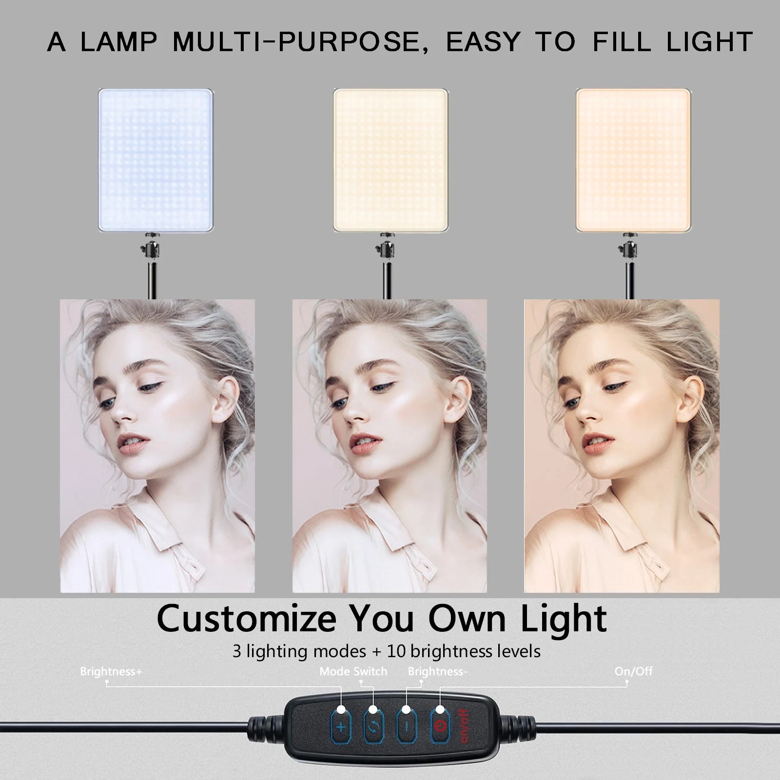 Luces LED para vídeo, iluminación para fotografía de conferencias, luz para Selfie, lámpara de estudio fotográfico con trípode para disparar transmisión en vivo, Zoom TikTok