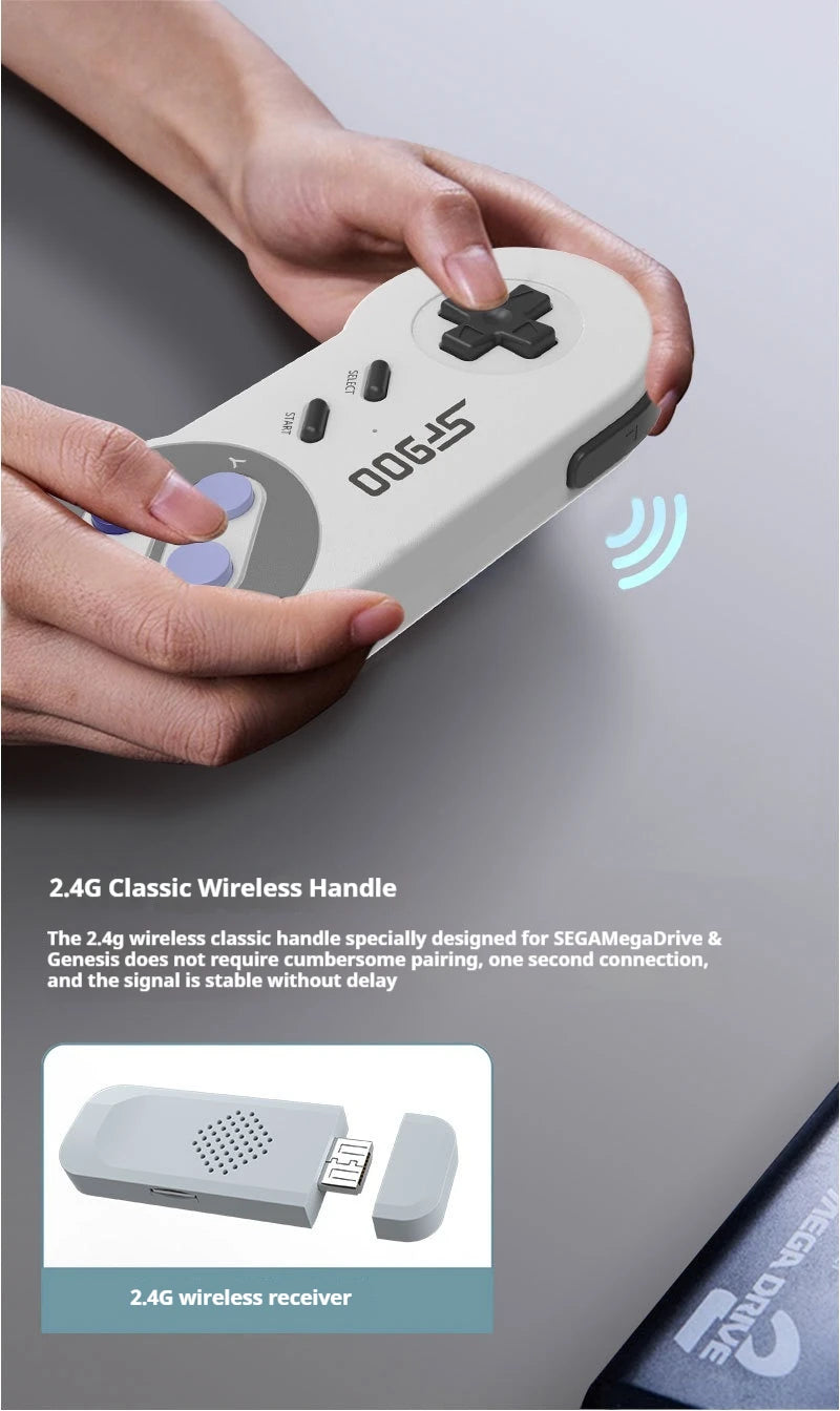 Consola de Videojuegos Retro SF900, Consola de Videojuegos Inalámbrica con Dos Controles, Salida HD, 5000 Juegos Clásicos