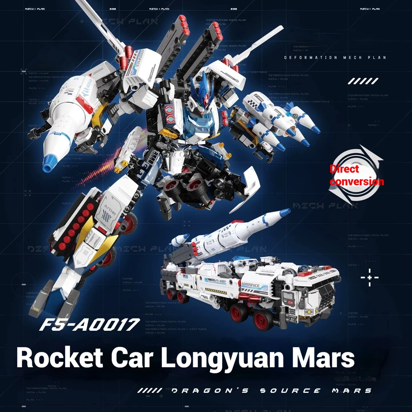 JAKI transformado Mecha coche misil militar cohete modelo de coche montaje, bloques de construcción Mecha juguetes de construcción, regalos de juguetes para niños