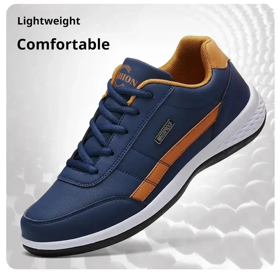 Zapatillas de deporte para hombre, zapatos deportivos informales, zapatos de cuero para caminar al aire libre para hombre, fondo suave para las cuatro estaciones