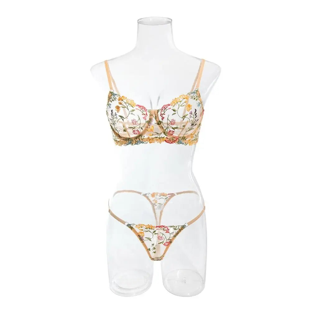 Conjunto de Lencería Floral de 2 Piezas