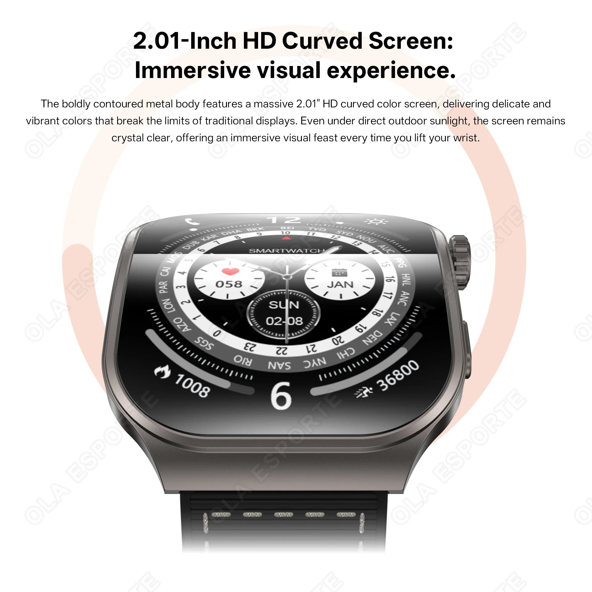 Nuevo Reloj Inteligente para Mujer con Pantalla Curva de 2.01'' AMOLED HD Táctil, Bluetooth 5.3, Llamadas de Voz, Reloj Inteligente Deportivo para Hombre y Mujer Hw12
