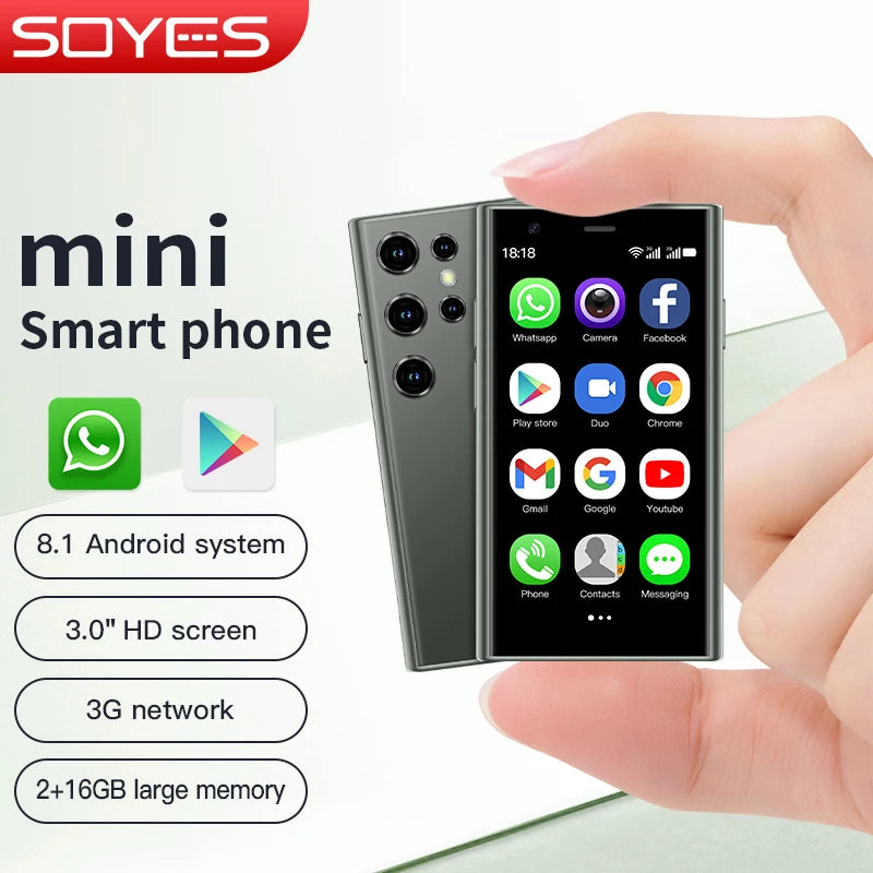 Teléfonos Inteligentes SOYES S23 Pro y Mini 24, Android 8.1, Doble SIM, Pantalla HD de 3.0'', Batería de 1000 mAh, WIFI, Bluetooth, 3G, Teléfono Móvil Pequeño