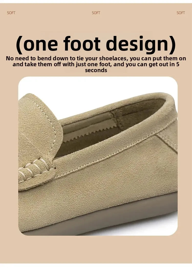 Mocasines de gamuza para hombre sin cordones, cómodos para uso diario