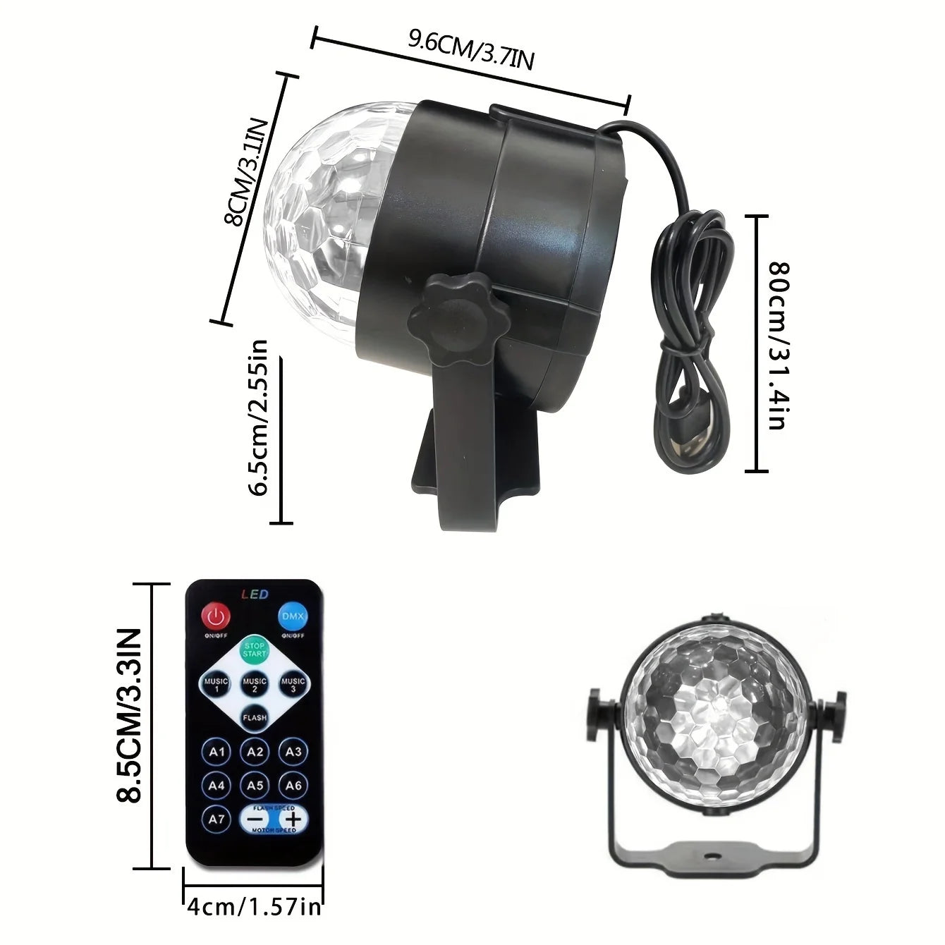 Luz LED Estroboscópica RGB con Control Remoto para Fiestas