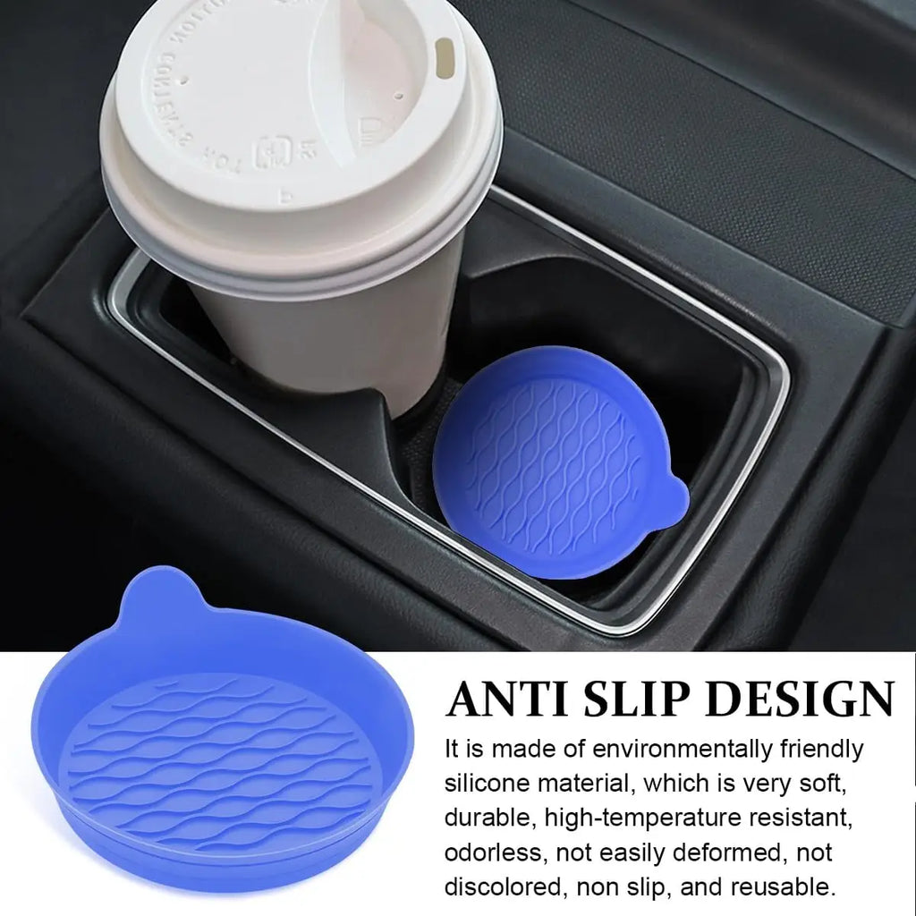 Estera Universal para taza de coche de silicona, estera para taza de agua con orificio medio para coche, estera para taza de agua creativa antideslizante circular para coche