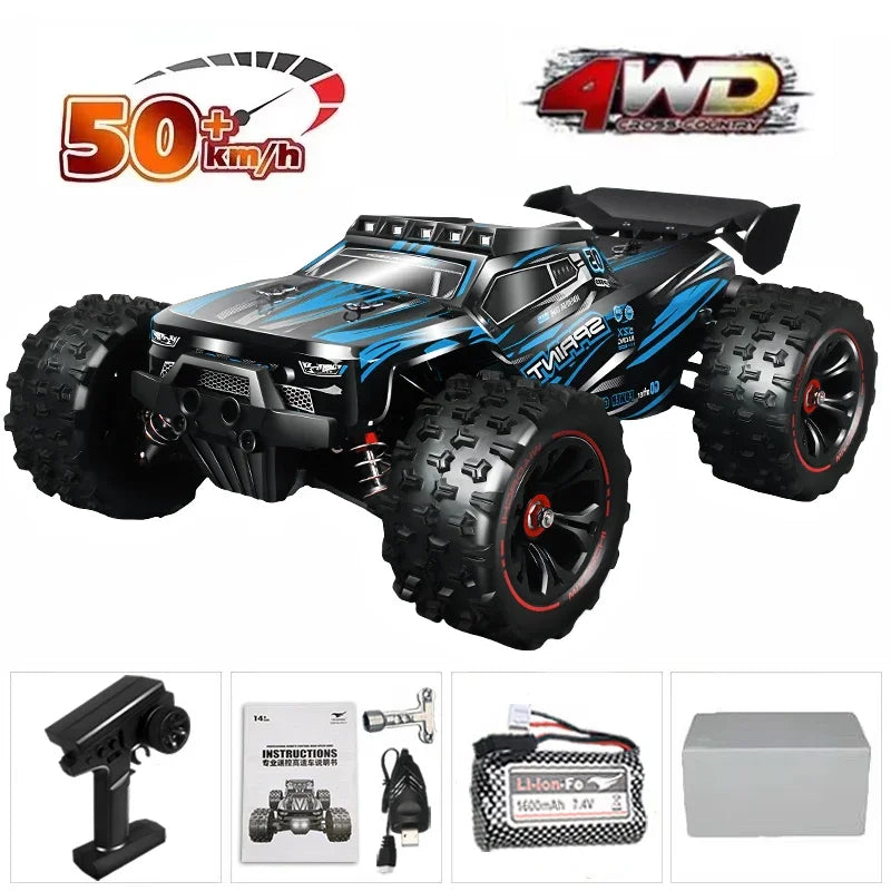 Coche teledirigido 1:16, 85 KM/H o 50 KM/H, 4WD, con Control remoto LED, camión Monster 4x4 de deriva de alta velocidad para niños vs Wltoys 124017   Juguetes