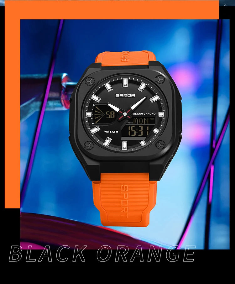 Reloj Digital Deportivo SANDA 6268 para Hombre Impermeable Multifunción