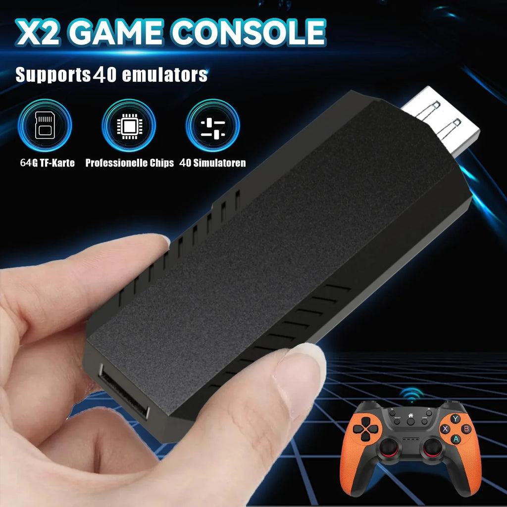Nuevo X2 Pro Game Stick 44/45 emuladores más de 50000 juegos Retro controlador inalámbrico recargable TV en casa 2/4 jugadores regalo para niños