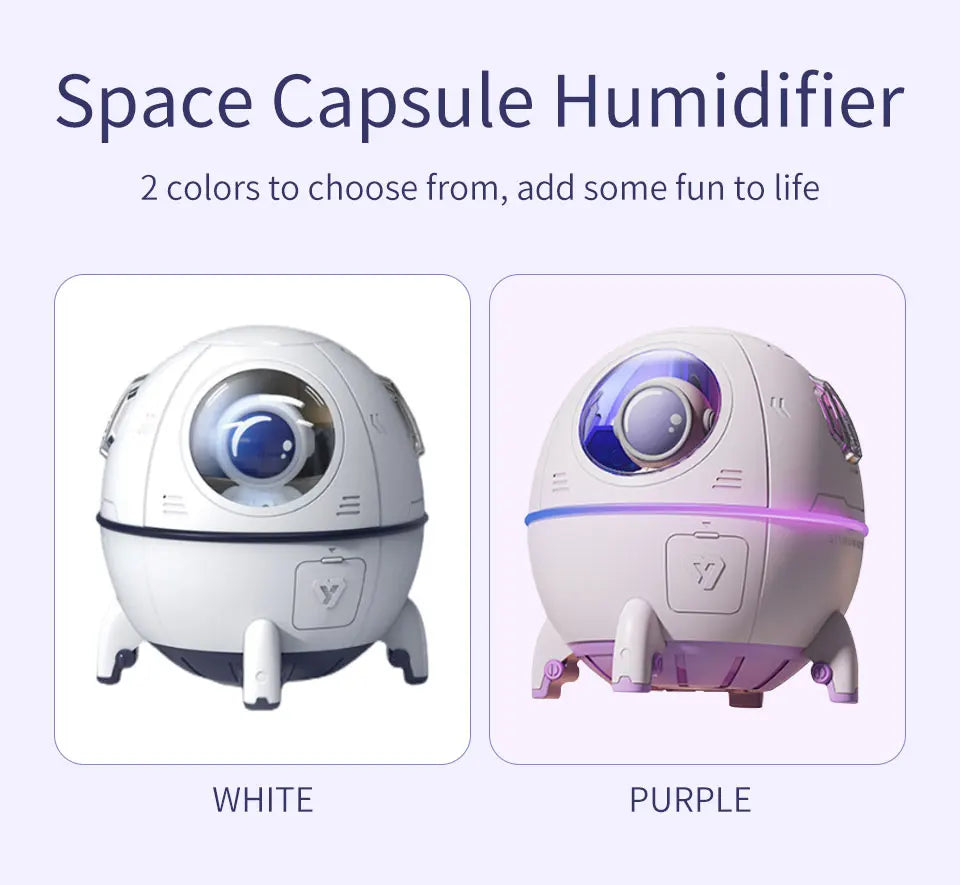 Luz LED Nocturna Humidificador Cápsula Espacial