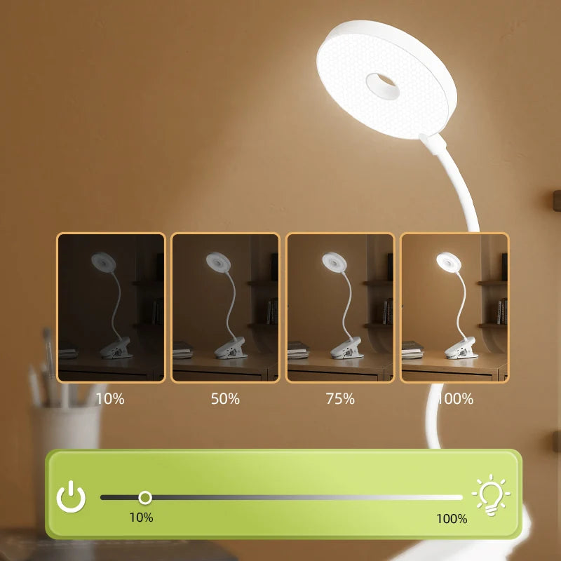 Lámpara LED de Escritorio con Clip, Atenuación y Timer