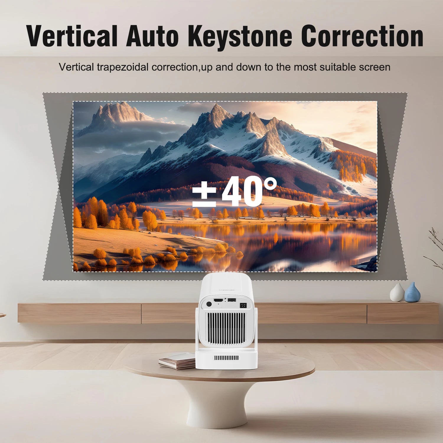 Proyector Magcubic Auto Focus 330 ANSI HY310, Compatible con 4K, 1080P, Android 11, WiFi6, BT5.4, Air Mouse, Control por Voz, Portátil, para el Hogar