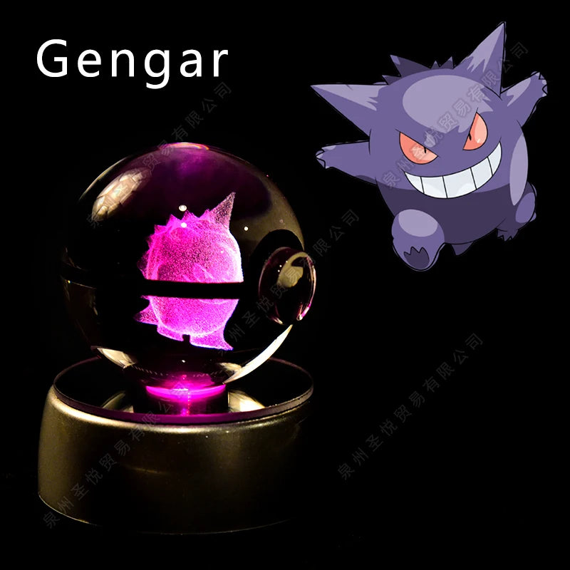Lámpara Nocturna Pokémon Bola de Cristal 3D Pikachu