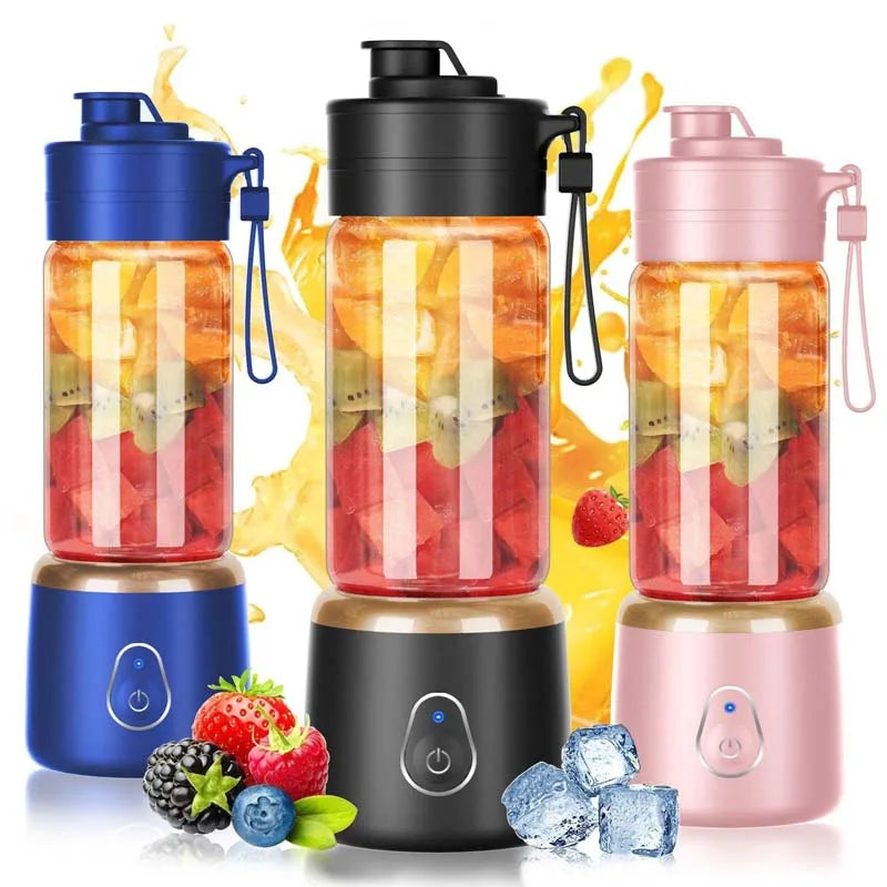 Extractor de Jugos USB Portátil 400ml con Cuchillas de Acero Inoxidable