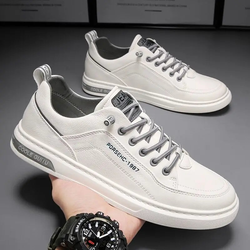 Zapatos de cuero para hombre, zapatos de Cricket cómodos e informales, zapatillas de deporte de moda para hombre, zapatos de conducción ligeros