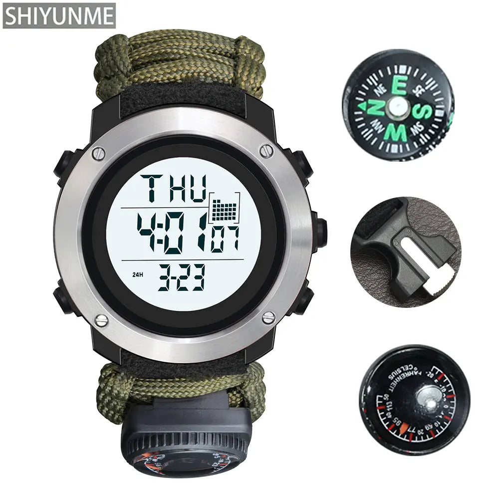 Reloj Digital Deportivo SHIYUNME con Brújula, Termómetro y LED Militar