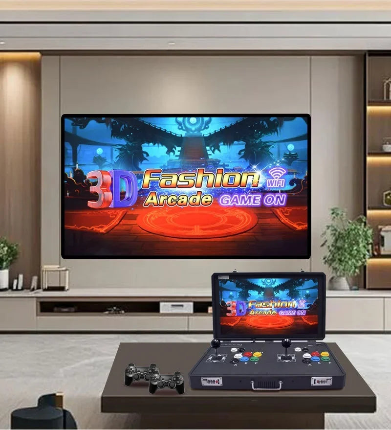 Máquina de Juegos Portátil de 20 Pulgadas, Plegable, con Doble Joystick, Sistema Dual, Máquina Integrada de Arcade para el Hogar, Pandora Moonlight Box