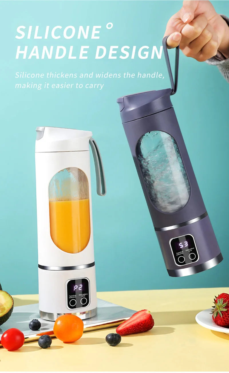 Licuadora Portátil Recargable 450ml con Expulsión de Pulpa