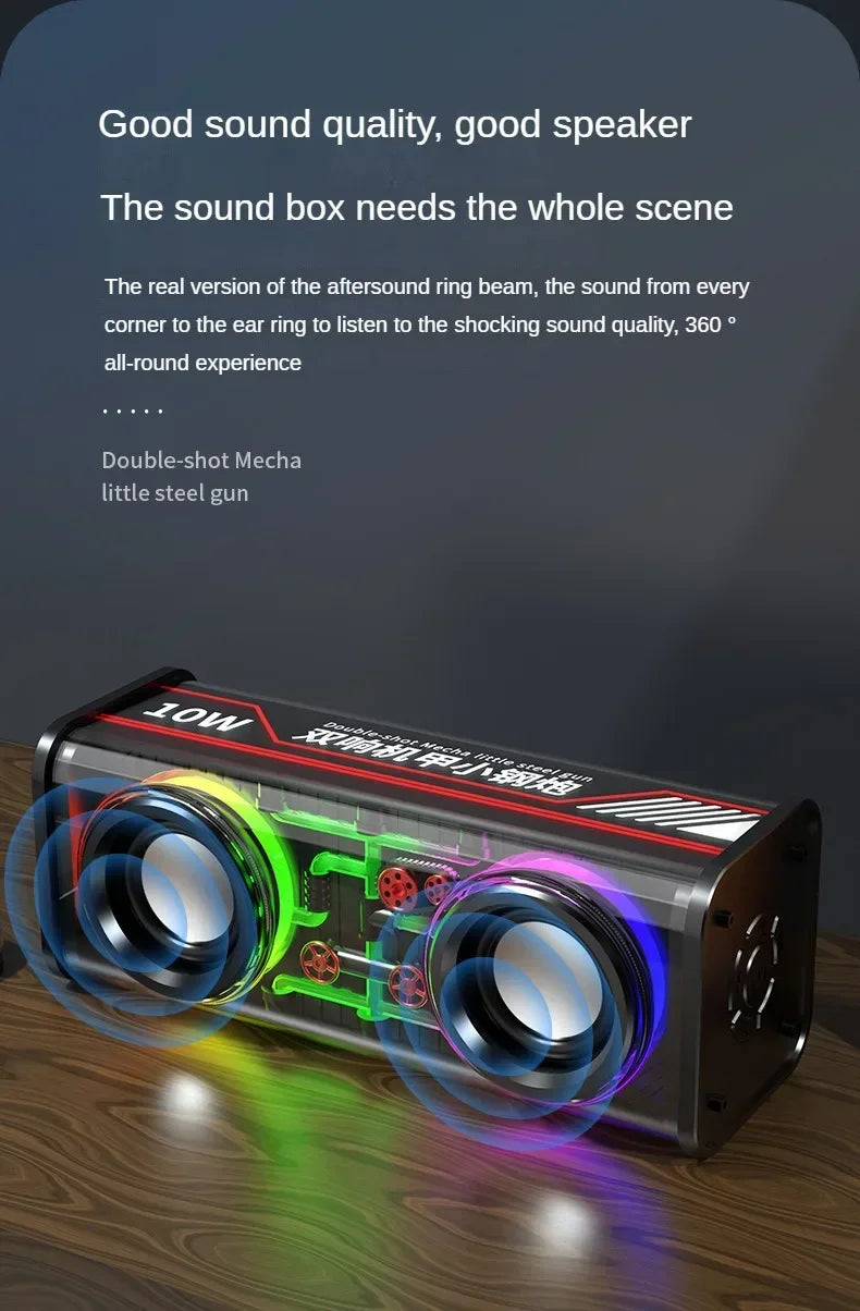 Altavoces Mecha transparentes V8, Bluetooth 5,0, inalámbricos, diafragma de contrabajo, Subwoofer, música, TWS, luz RGB, Mini altavoz de fiesta