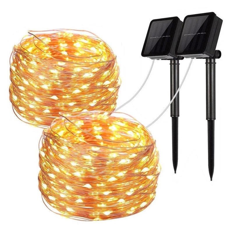 Guirnalda de Luces LED Solares para Jardín 8 Modos Impermeable