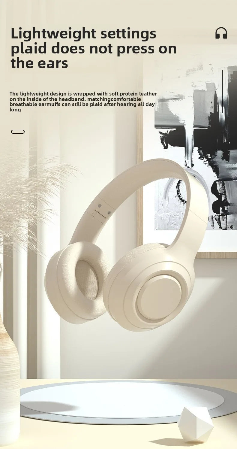 Auriculares Estéreo HIFI Inalámbricos Bluetooth, Auriculares Deportivos para Juegos con Micrófono HD, Compatibles con TF/AUX, Reducción de Ruido