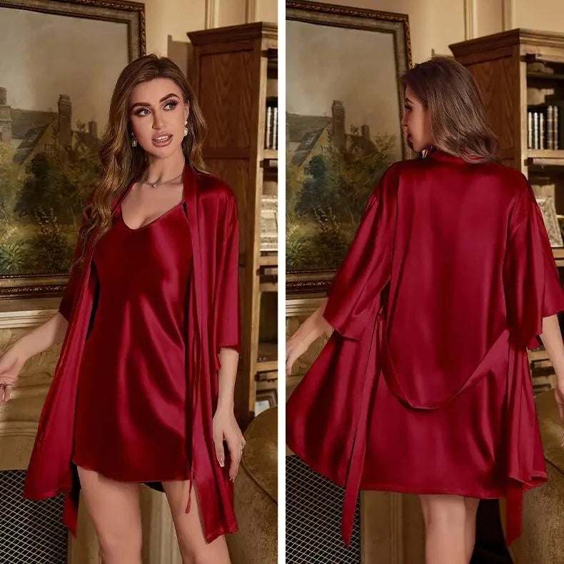 Conjunto Pijama Kimono para Mujer - Bata y Camisón de Rayón Verano