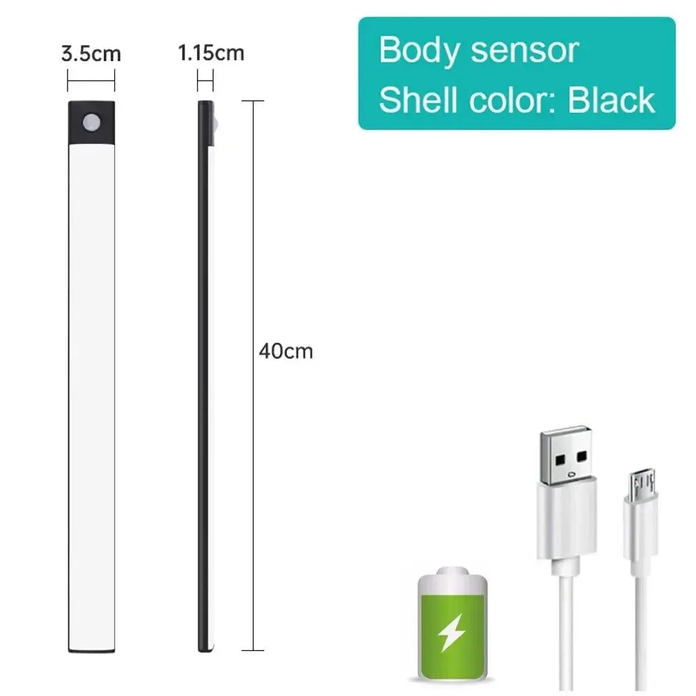 Luz Nocturna LED con Sensor de Movimiento, 3 Colores, USB