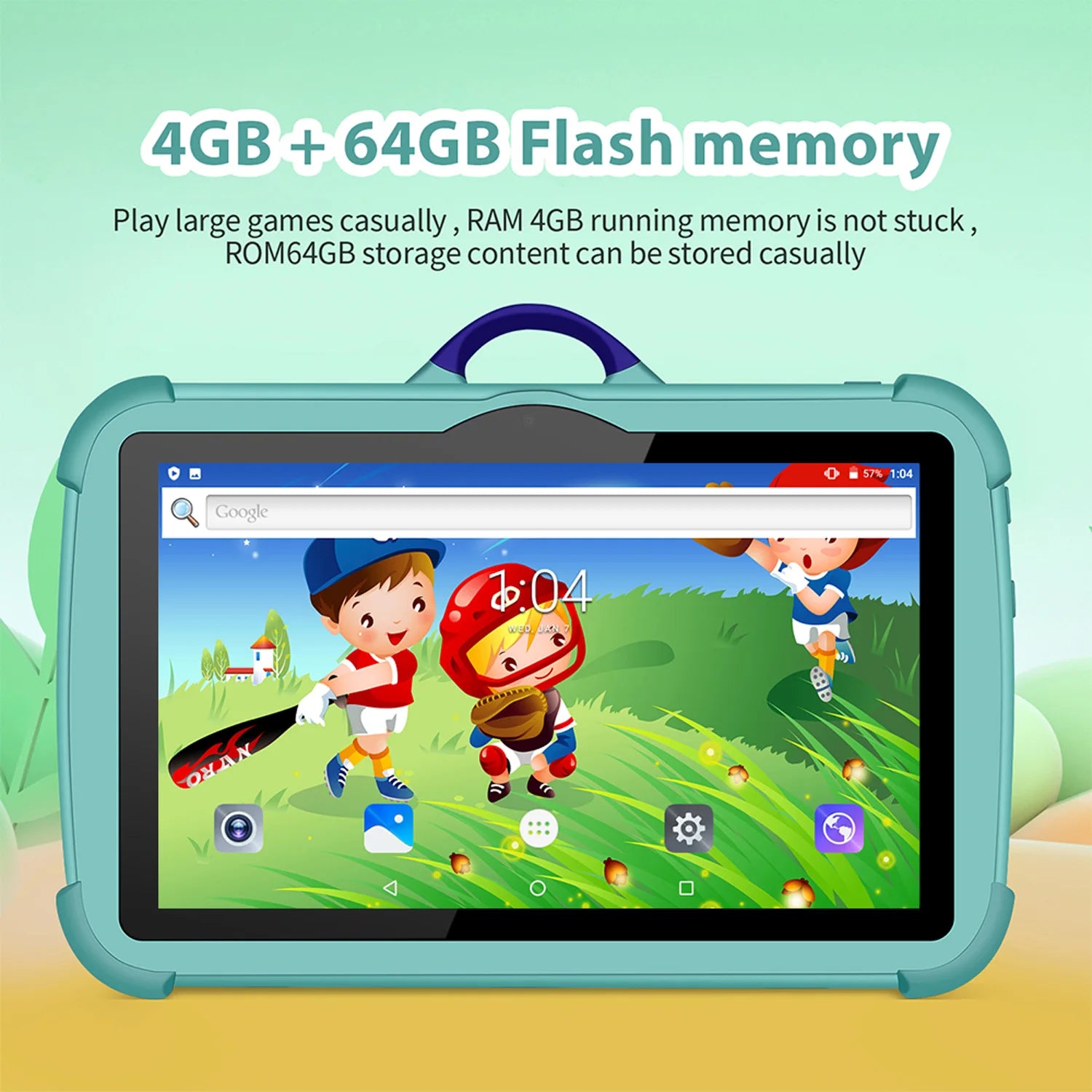 Tableta Infantil 2025 de 7 Pulgadas con WiFi 5G, Quad Core, 4GB de RAM, 64GB de ROM, Versión Educativa de Google Learning, con Doble Cámara
