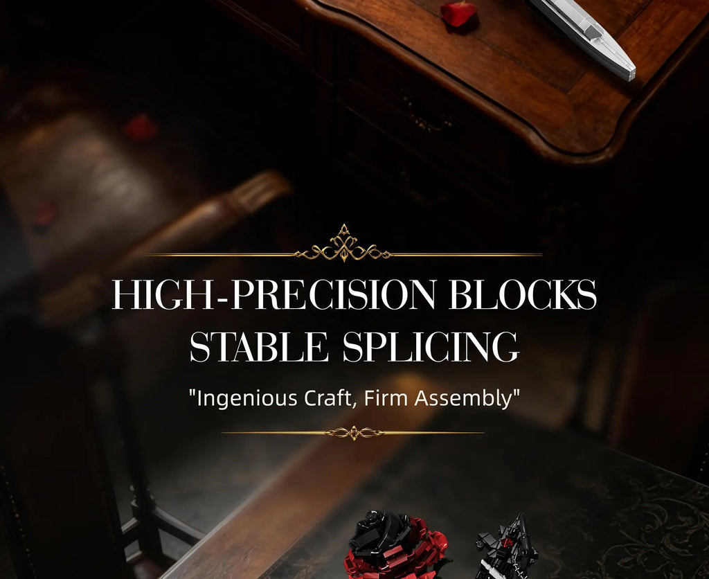 Set de Bloques de Construcción de Violín con Corona de Rosas y Cruz de la Serie Noche Gótica, Modelo MOC, Juguete de Ensamblaje, Adorno de Escritorio, Regalo de Cumpleaños