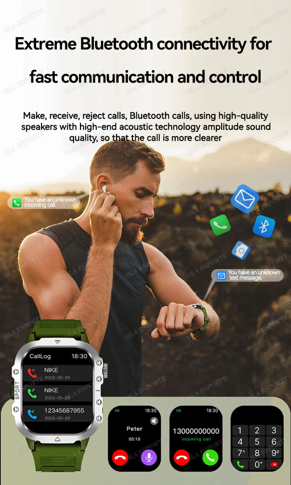 2025 nuevo reloj inteligente para hombres militar al aire libre GPS relojes deportivos ritmo cardíaco sueño impermeable reloj inteligente IOS Android