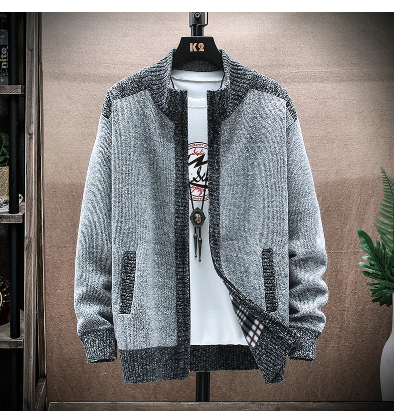 Cárdigan de Punto para Hombre | Cuello Alto con Cremallera