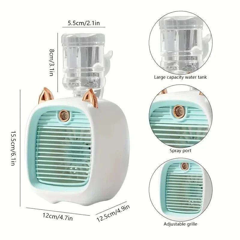 Mini Enfriador de Aire USB con Pulverizador