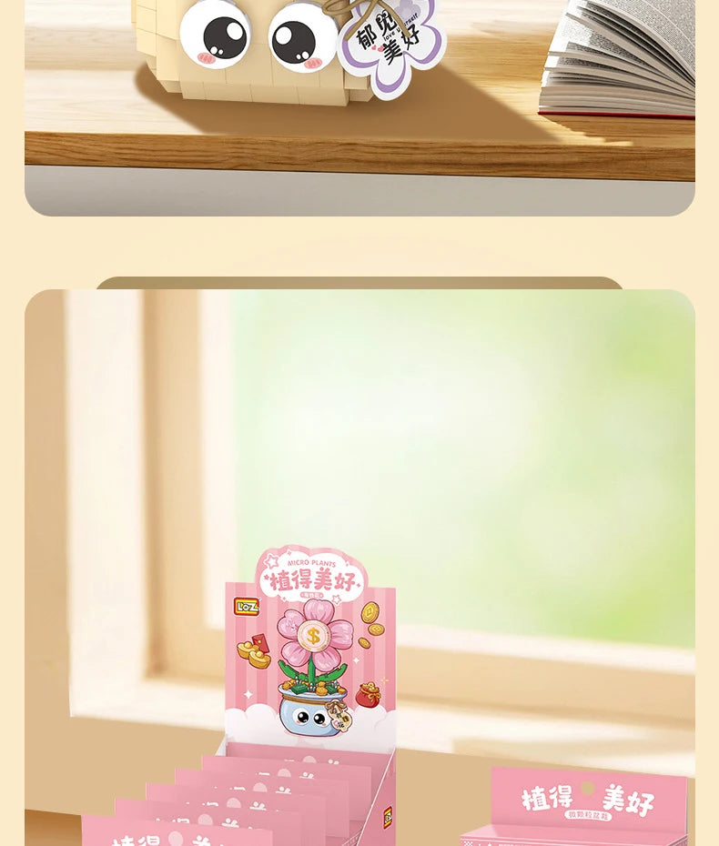 Bloques de Construcción LOZ Serie Plantas, Rosas y Girasoles en Maceta, Modelo MOC DIY, Flor Artificial, Decoración de Escritorio, Regalo Coleccionable para Adultos